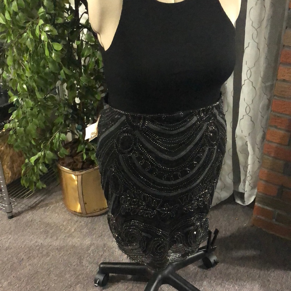 Sequin and beaded skirt